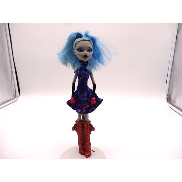 Monster High Freaky Fusion Ghoulia Yelps Doll Red Black Hands High Boots - Picture 1 of 8
